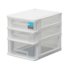 Sanko Plastic 3 Tiers Storage Stock, Width 7.6 x Depth 10.4 x Height 8.5 inches (19.2 x 26.5 x 21.8 cm), White