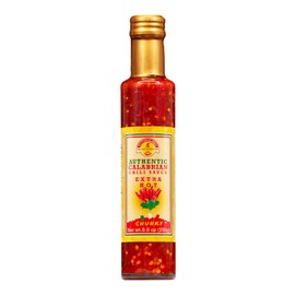TUTTOCALABRIA Chunky Calabrian Hot Sauce, Heat Scale: Medium/Hot, Madewith Calabrian Chili Peppers, Real Ingredients, Great on Chicken Wings, Pizza or as a Substitute for your Favorite Condiment