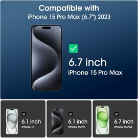 amFilm 3 Pack Magnetic OneTouch 15 Pro Max 6.7" Screen Protector [Eco Friendly & Reduce Plastic] [Indestructible Ultra 9H Tempered Glass] [30 seconds Auto-Alignment & Ultra Fast Installation]