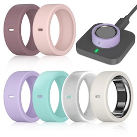 6 Pack Ring Cover Compatible with Oura Ring Gen 4/Oura Ring Gen 3 Horizon/Gen 3 Heritage, Surport Charging with Cover on, Anti-Scratch Elastic Silicone Ring Protector for Men Women Working Out Gym