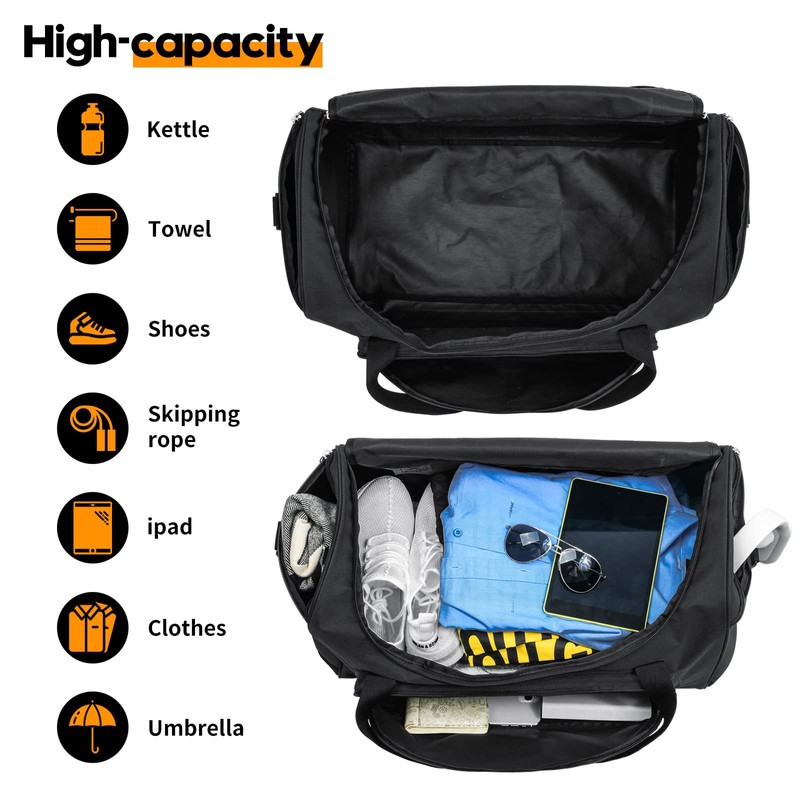 55L Gym Bag for Men/Women, Large Sports Duffle Bags, Lightweight