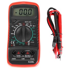 Multimeter, XL830L Voltmeter Ammeter Ohmmeter Handheld LCD Digital Current Voltage Tester Electrician Test Tools (XL830L Red)