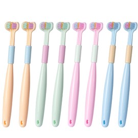 OVDGWC 8 Three Sided Toothbrushes, Toothbrushes for Children, Teeth Cleaning Tools, Dental Care, Manual Toothbrushes