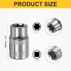 sourcing map 4pcs E-Torx Socket 3/8" Drive E12 External Torx