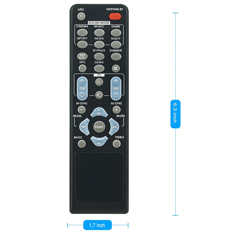 Replacement Remote Control RRMCGA297AWSA Applicable for Sharp HT-SB40 Soundbar Speaker