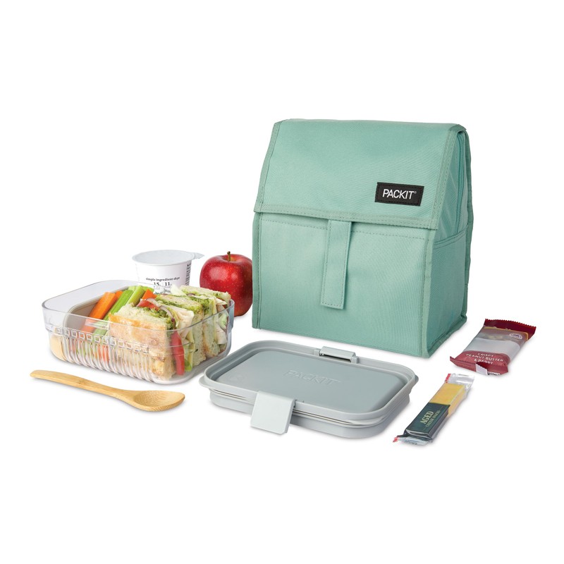 PackIt® Freezable Lunch Bag, Sage, Built with ECOFREEZE® Technology, Foldable,