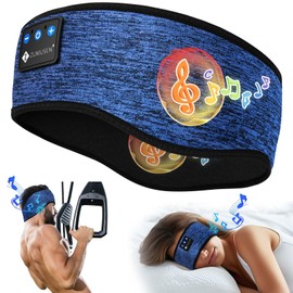 ZUMUSEN Sleep Headphones Headband Bluetooth 5.4, Super Soft 16 Hours Playback Sleep Headphones Sports Headphones for Men and Women, Headband Headphones with Microphones for Training, Jogging, Yoga
