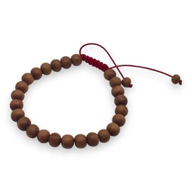 Handmade Sandalwood Wrist Mala Bracelet for Meditation, Wooden Beads Bracelet with 25 Beads, Bodhisattva Beads for Healing, and Relaxation