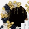 OERJU Black and Gold Round Backdrop Cover Black Golden Sequins