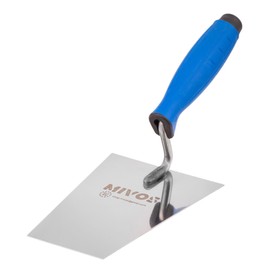Mivos Stainless Steel Trapezoidal Trowel 160 x 75 mm - Rustproof Masonry Trowel with Rubber Handle - Plastering Trowel for Masonry - Smoothing Trowel Made in EU