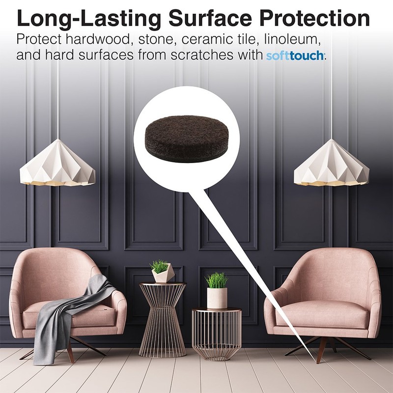 SOFTTOUCH "Self-Stick Furniture Round Felt Pads for Hard Surfaces –
