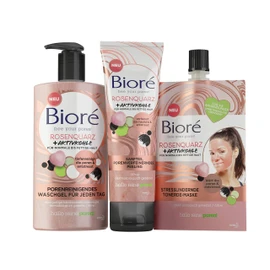 Biore 26421 Rose Quartz + Activated Carbon Clay Face Mask - Stress Relieving - For Normal and Oily Skin - Clears Pores