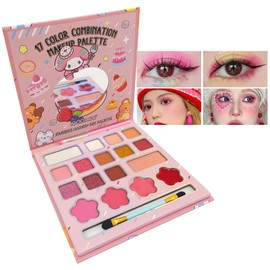 17-Farben-Kinder-Make-up-Sets für Mädchen, waschbare Kinder-Make-up-Kit mit Spiegel, ungiftige kosmetische Schönheit-Set-Geschenk für Kinder, Prinzessin vorgeben Spiele Spielzeug Geburtstag Weihnachts