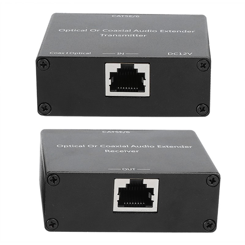 Digital Audio Extender Coaxial and Optical Fiber Converter for Cat5e/6