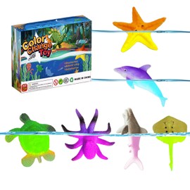 Ocean Animal Series -12pcs Temperature Color Change Bath Toys,Water Table Toys for Easter Egg Fillers,Goodie Bags Fillers,Themed Party,Classroom Rewards,Carnival Prize, for Kids 3+
