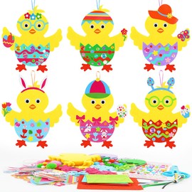 Easter Crafts Children, 12 Pieces DIY Easter Chick Decoration for Children, Easter Craft Set, Easter Chick Foam Rubber Craft Set, Easter Crafts with Children, Children's Easter Craft Set for Easter