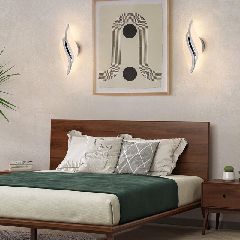 CANEOE Modern LED Wall Sconce 6000K Chrome Indoor Wall Light