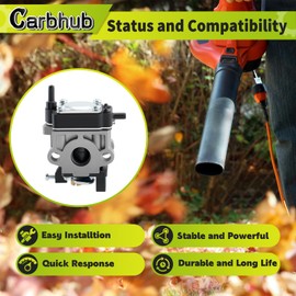 Carbhub 6698373 Carburetor Fits for Hitachi Tanaka RB24EAP 23.9cc Leaf Blowers Carb with Air Filter Spark Plug Tune Up Kit