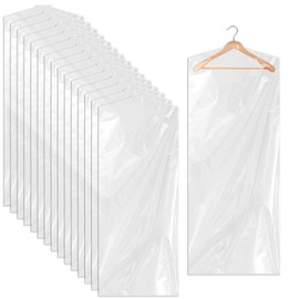 Ohuimrt 20 Pack Garment Bags for Hanging Clothes, Clear Plastic Dry Cleaning Bags Clothes Covers for Storage Suits, Shirts, Coats, 59 x 23.6 Inches