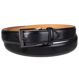 Dockers Men's 1 3/8 in. Feather-Edge Belt with Two-Row Stitching, Deep Black, 3X (50-52)