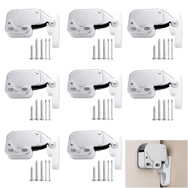 Homefantasy Pack of 8 Spring Catches, Push Lock Cabinet Spring Catch with Screws, Mini Door Lock Latch Push Lock for Cupboard, Push To Open Cupboard, Spring Catch, Drawers, Push Lock