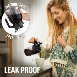 Zulay Premium Cold Brew Coffee Maker - 32oz Mason Jar With Leak-Proof Lid & Extra-Thick Glass - Fine-Mesh Stainless Steel Filter For Smooth Cold Brew & Iced Tea - Black