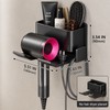 Wall-Mounted Hair Dryer Holder for Bathroom Organization – No-Drill Aluminum