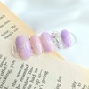 Purple Garden Handmade Nail Tips - Petit Square / 보랏빛