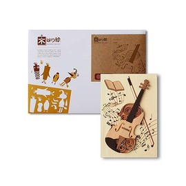 KINOWA "Violin" Wooden Bee Picture, Original, Handmade Kit, Quilling, Musical Instrument, Made in Japan