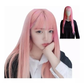 Light Moo Peluca Larga Recta Con Flequillo Para Las Mujeres