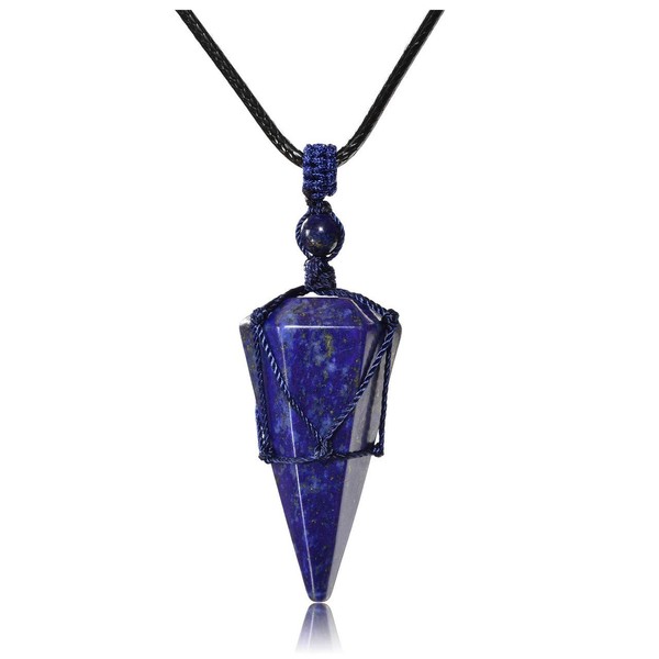 JSDDE JSDDE Healing Crystal Pendant Necklace Hexagonal Stone Pointed Gemstone