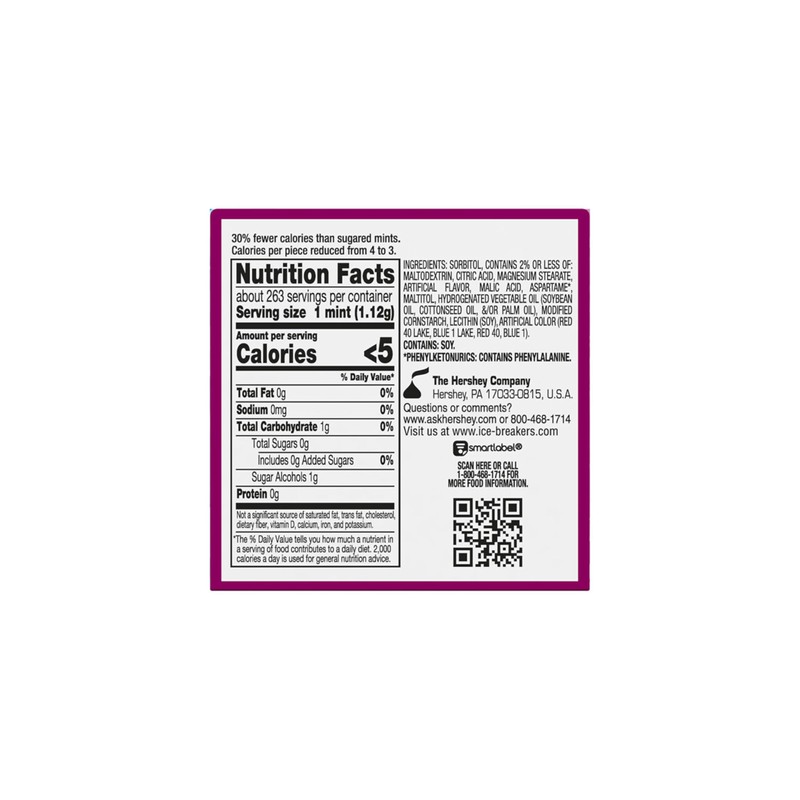 ICE BREAKERS Duo Fruit Plus Cool Raspberry Flavored Sugar Free