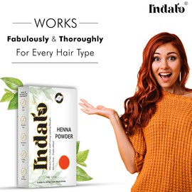 Indalo Natural Henna Powder (Lawsonia Inermis) No Ammonia No PPD No Paraben, Conditioning Hair Growth & Anti- Dandruff for Men & Women 100g