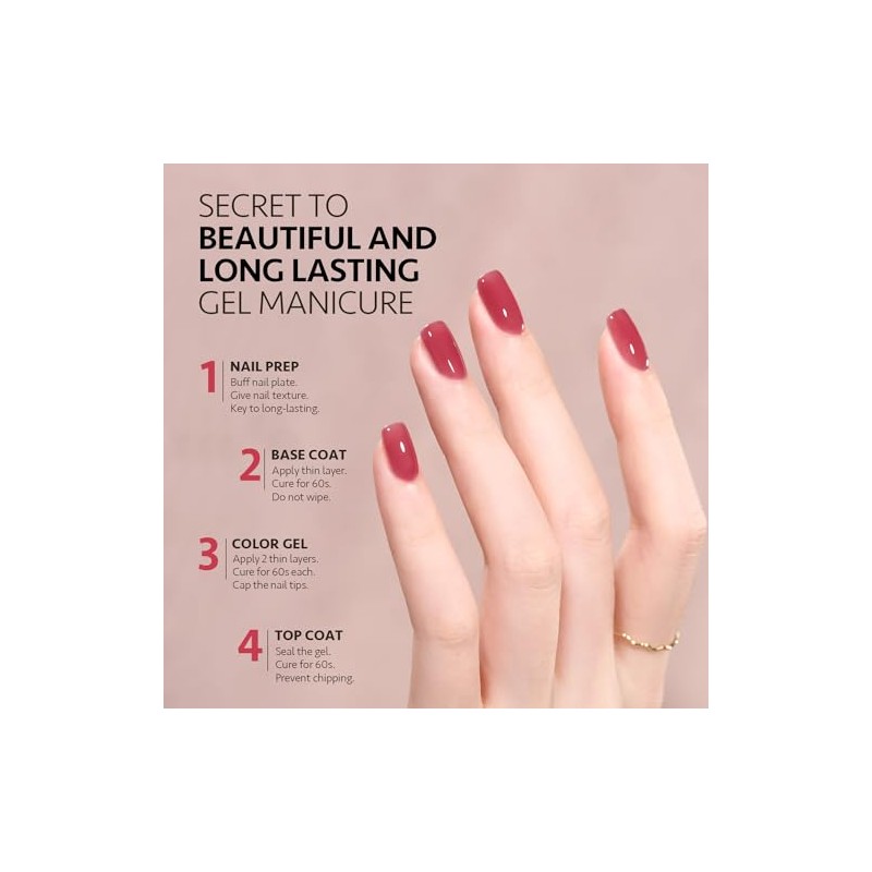 GAOY- Esmalte de uñas en gel Jelly Nude, esmalte en