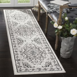 SAFAVIEH Skyler Collection Runner Rug - 2' x 20', Grey & Ivory, Boho Chic Distressed Medallion Design, Non-Shedding & Easy Care, Ideal for High Traffic Areas in Living Room, Bedroom (SKY126K)
