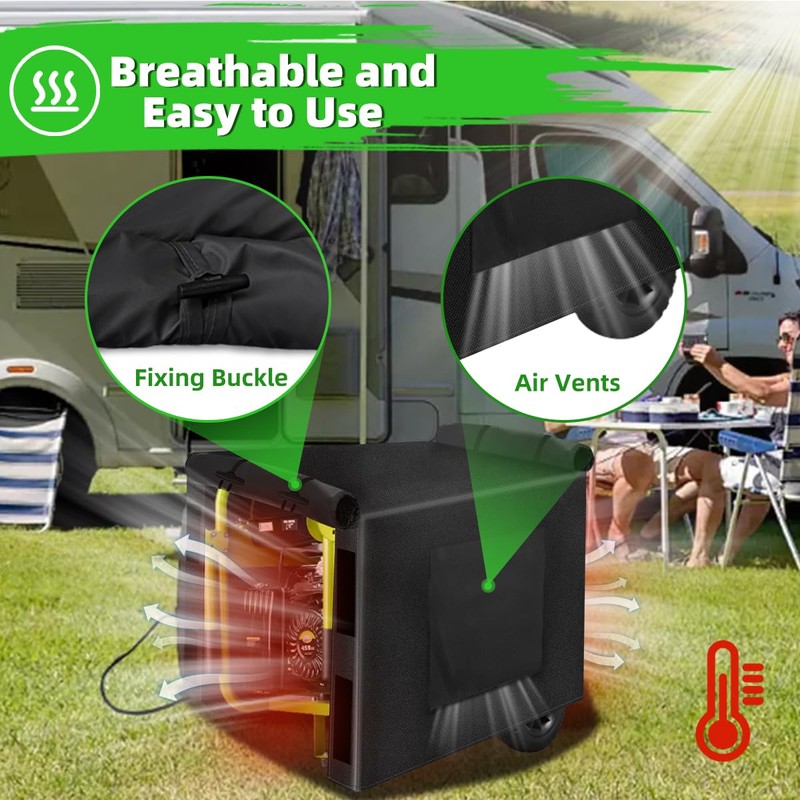 Outdoor Generator Cover While Running, 600D Polyester Waterproof Generator Covers