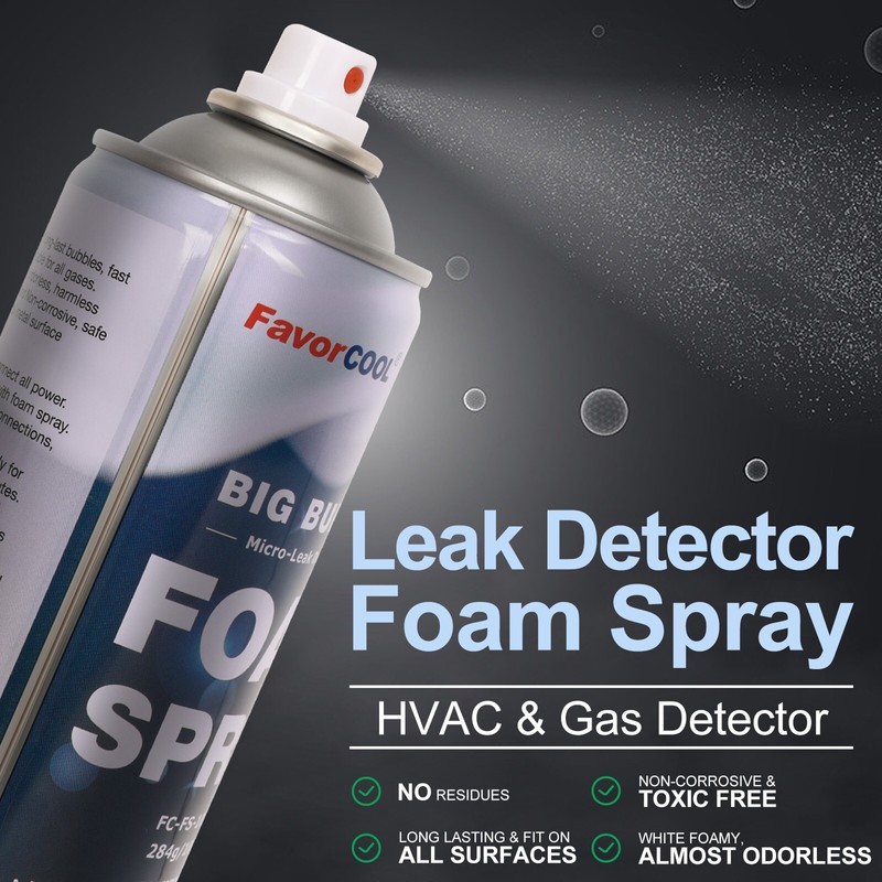 FavorCOOL Micro Gas Leak Detector Detects Gas Compressed Foam Leak