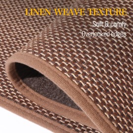 RIOLAND Carpet Stair Treads for Wooden Steps Indoor 9" x 36" Non Slip Stair Runner for Wood Stair Peel and Stick Stair Rugs for Kids Elders and Dogs, Brown 15 Pack