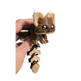 Articulated Caramel Fox 7.5 Inches - 3D Printed Fidget Fantasy Creature