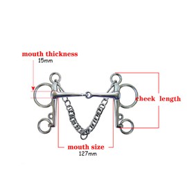 Namvo Pelham Stainless Steel Horse Bit Jointed Piece with Accessories for Connector with Chain