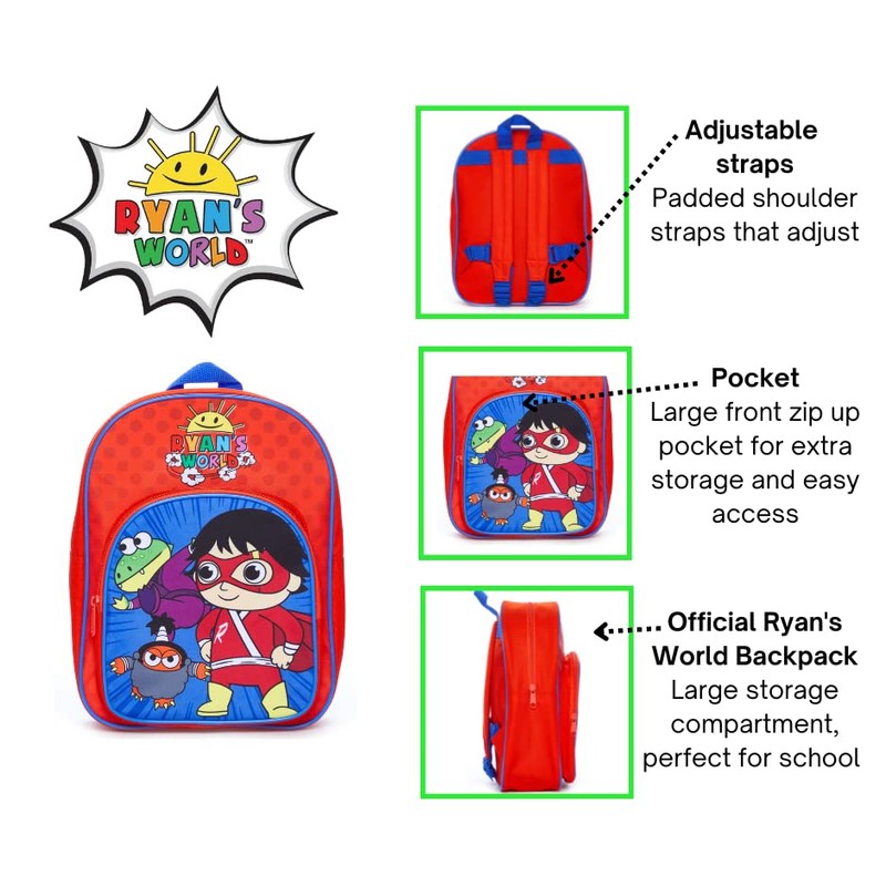 Ryans World Childrens Backpack Red
