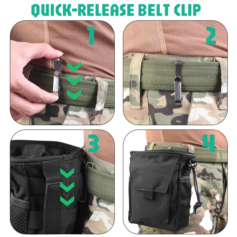 XTACER Tactical Dump Pouch,Utility Tool Bag Molle Pouches with Plastic