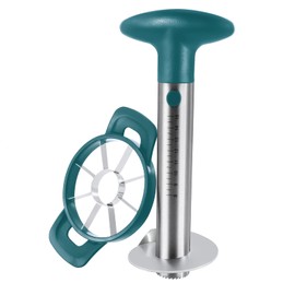 Newness Pineapple Corer and Slicer Tool, Robust Pineapple Core Remover with Upgraded Cutter & Reinforced Thicker Blade, Stainless Steel Kitchen Fruit Gadget for Diced Pineapple Rings (Green)