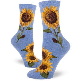 ModSocks Women's Sunflower Crew Socks in Heather Cornflower