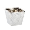 Napco 22079 Electroplated Square Ceramic Planter/Cache Pot, Silver