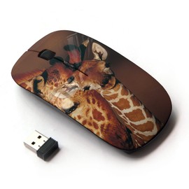 KOOLmouse [ Optical 2.4G Wireless Mouse [ Giraffe Cub Baby Brown Pattern Orange Africa ]