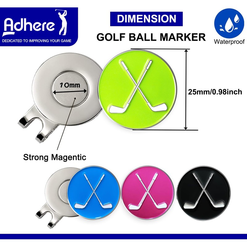 Adhere Golf ball Markers Soft Enamel golf ball markers with