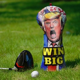 Big Crazy Win Big Golf Head Covers, Funny Driver Headcover, Premium Leather Golf Club Covers for Club Protective, Golf Gift Accessory for Man