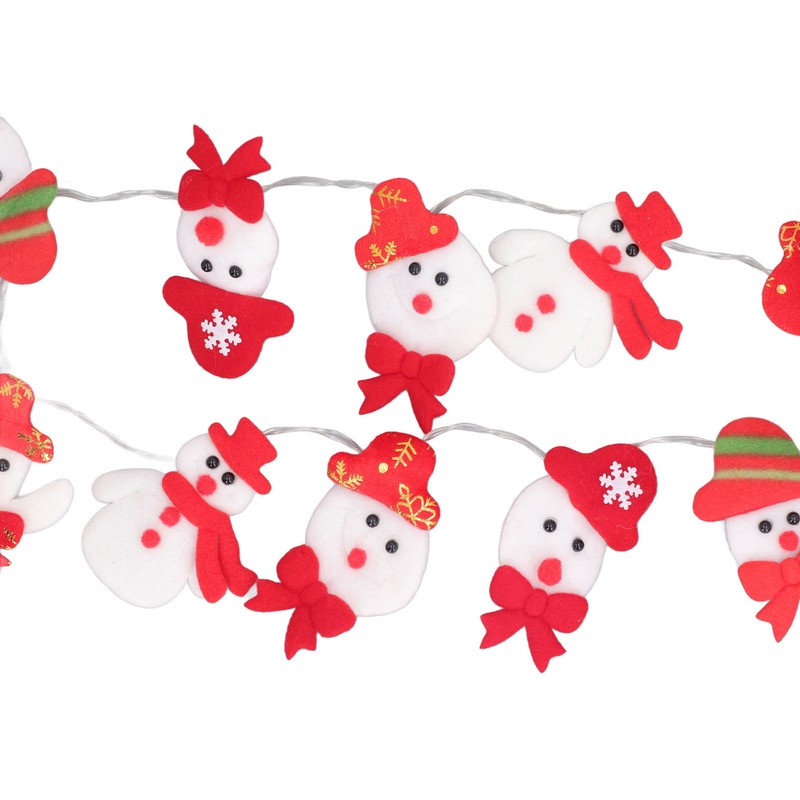 Snowman String Lights Cute Snowman Design 6.6ft Long Remote Control