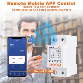 Multi-Functional Smart WiFi Circuit Breaker, Remote Tuya APP Control Circuit Breaker with Leakage, Over Current Over/Under Voltage Protection,Power Meter Energy Monitor and Timer Functions - AC110V